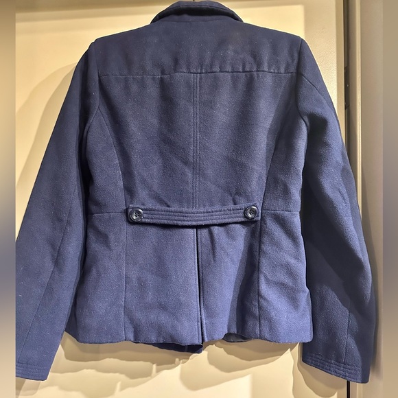 Forever 21 Navy blue double breasted pea coat - Picture 3 of 4